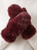 Burgundy Faux Fur Thick Plush Lined Winter Mittens Cold Weather Gloves Super Warm