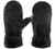 Black Faux Fur Thick Plush Lined Winter Mittens Cold Weather Gloves Super Warm