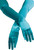 Satin Opera Gloves Turquoise