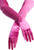 Satin Opera Gloves Hot Pink