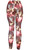 Coral Red Paisley Cotton Blend Basic Causal Fun Printed Leggings