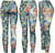 Peacock Green Cotton Blend Basic Causal Fun Printed Leggings