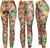 Peacock Brown Cotton Blend Basic Causal Fun Printed Leggings