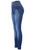 Women's Zipper Blue Denim Print Fake Faux Jeans Leggings Pants