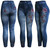 Rhinestone Pink Rose with Sparkles Women's Denim Print Fake Faux Jeans Leggings Pants