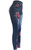 Women's Red Rose Denim Print Fake Faux Jeans Leggings Pants