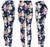 Navy Rose Cotton Blend Basic Causal Fun Printed Leggings