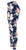 Navy Rose Cotton Blend Basic Causal Fun Printed Leggings