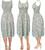 Floral Swirl Mint Flared Flowy Waist Smocked Knee Length Summer Sun Dress