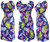 Exotic Hawaiian Blue Smocked Summer Short Sleeves Floral Causal Short Dress