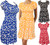Daisy Red Smocked Summer Short Sleeves Floral Causal Short Dress