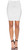 Distressed High Waisted White Jean Skirt Fringed Slim Fit Denim Mini Skirt