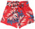 Casual Elastic Waist Tropical Red Basic Summer Shorts with Pockets