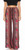 Burgundy Flower Aztec Pleated Palazzo Wide Leg Causal Summer Pants