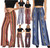Orange Flower Aztec Pleated Palazzo Wide Leg Causal Summer Pants