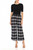 Black Plaid Culottes Above Ankle Wide Leg Palazzo Pants