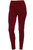 Burgundy Fleece Winter Thick Warm Basic Stretchy Leggings