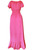 Gauze Look Hot Pink Smocked Waist Maxi Dress Solid Lightweight Summer Long Dress