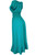 Gauze Look Teal Smocked Waist Maxi Dress Solid Lightweight Summer Long Dress