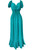 Gauze Look Teal Smocked Waist Maxi Dress Solid Lightweight Summer Long Dress