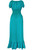 Gauze Look Teal Smocked Waist Maxi Dress Solid Lightweight Summer Long Dress