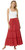 Cotton Blend Red Solid Flared Boho Gypsy Skirt Long Maxi Skirt Bohemian Skirt