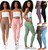 Solid Green Leggings with Pockets Soft Non See Through Workout Leggings