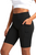Black Biker Shorts with Pockets Workout Biking Yoga Running Bermuda Short