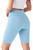 Sky Blue Biker Shorts with Pockets Workout Biking Yoga Running Bermuda Short