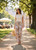 White Beige Floral Wide Leg Pants Ethnic Palazzo Pants Stretchy Pleated Pants