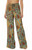 Tropical Green Vibe Wide Leg Pants Ethnic Palazzo Pants Stretchy Pleated Pants