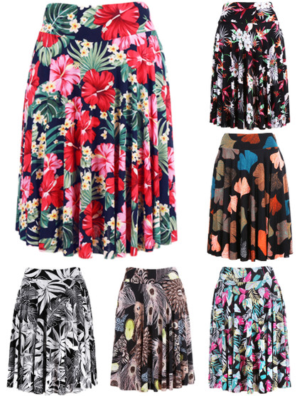 Skirt with build in shorts. Build in shorts are in matching pattern. Those skirts provide coverage and comfort of the shorts without compromising you chick and regular skirt. Skirt layer features beautiful floral print and elastic waist band. Overall length is 20" long - falls above the knee. Super soft and lightweight fabric. Great for moms and women's that wants to look feminine. Perfect for summer evenings, shopping and everyday use. Comfortable , fashionable and great various occasions.