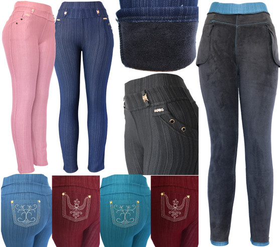 You never owned as comfortable pants for winter as those! Keep yourself warm and cozy during cold winter days with those thick plus lined leggings pants. Fashionable prints and solid colors available in sizes S/M and L/XL and now in Plus Size 1XL/2XL. True womens sizes. Made out of super soft and stretchy fabric. Stylish and practical leggings that will make you look great without sacrificing your comfort and warmth. Classic designs include plaid pants, striped pants, solid pants, chevron pants. All lined with super soft and warm plush lining. Stretchy - will fit variety of sizes. Functional back and front pockets. Decorated with fashionable and chick details. Please note that Pocket Design is random .