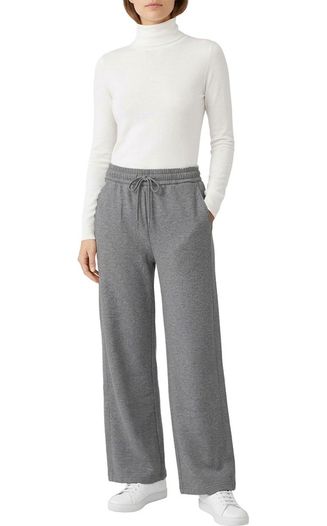 Winter Wide Leg Heather Grey Cozy Fleece Lined Pants Warm Sweatpants Cold Weather Pant