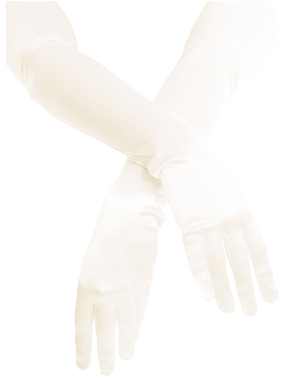 Satin Opera Gloves Ivory
