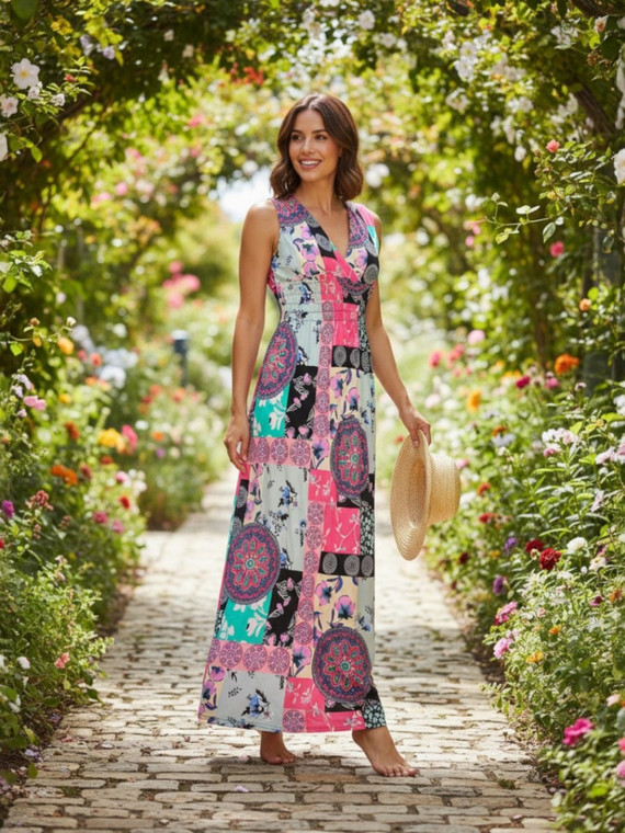 Boho smocked summer sundress long dress!
