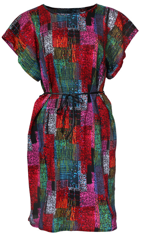 Vintage Red dress for summer. Dress features skinny fabric belt belt. Those cotton dresses are unique and fashionable