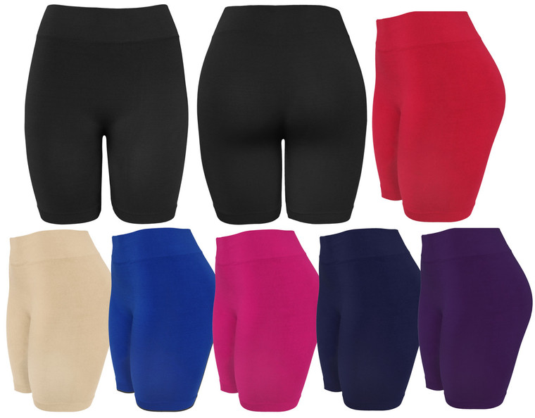 Plus Size Slip Shorts Seamless Layering Biker Bermuda Shorts
