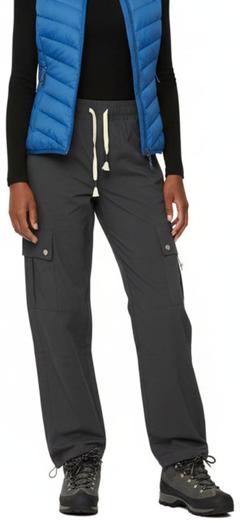 Black Quick Dry Summer Hiking Cargo Pants with Button Detail