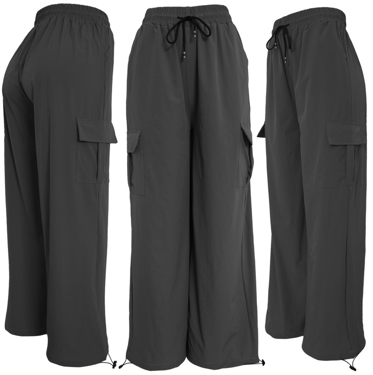 Black Summer Hiking Cargo Pants Outdoor Lightweight Loose Pants