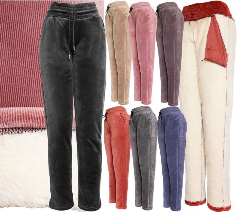 Cozy Sherpa Fleece Lined Pants Corduroy Thick Winter Jogger Sweatpants