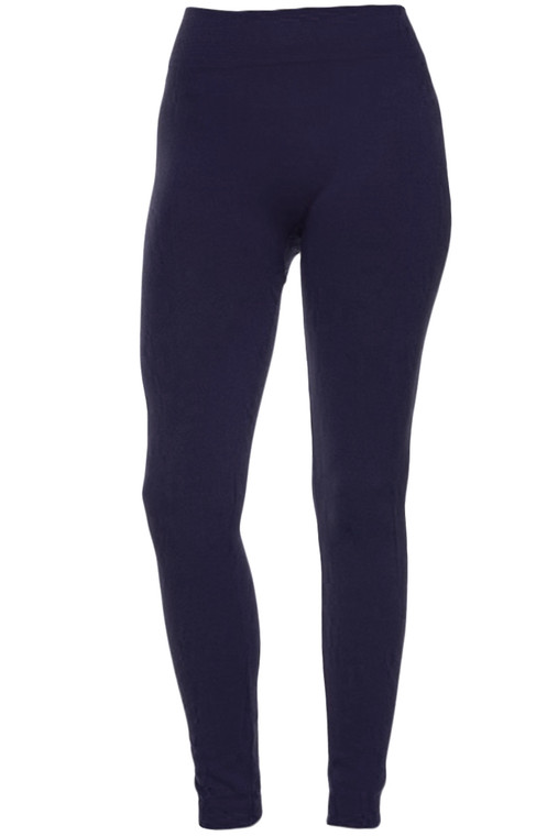 Navy Fleece Winter Thick Warm Basic Stretchy Leggings