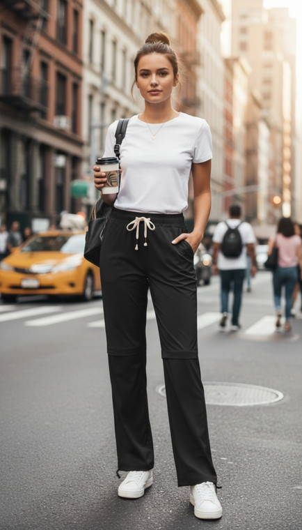 Quick Dry Black Stretch Cotton Blend Summer Hiking Pants Outdoor Workout Lightweight