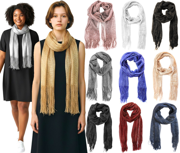 Wedding Shinny Evening Wrap Shawl Glitter Metallic Prom Party Scarf