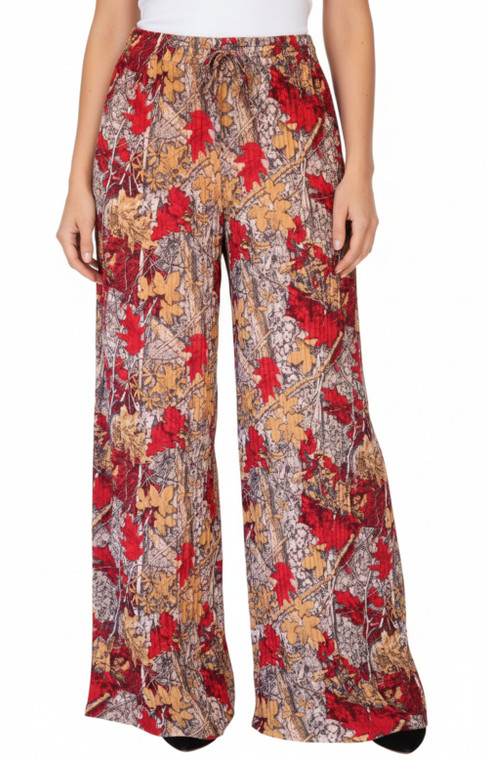 Autumn Wide Leg Pants Ethnic Palazzo Pants Stretchy Pleated Pants