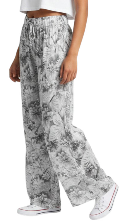 Butterflies Sparkles Palazzo Grey Pants Wide Leg Causal Summer Stretchy Pants