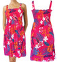 Beautiful big Hawaiian flower pattern summer dress. Sundress cover up is great for casual days at the park or beach .The pattern of big roses is so striking and unique, and the dress is so comfortable to wear.