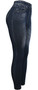 Classic Black High Waist Women's Denim Print Fake Faux Jeans Leggings Pants