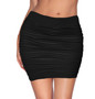 Mini Stretch Seamless Solid Basic Pleated Bodycon Skirt