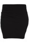 Cotton Blend Basic Black Mini Skirt with Wide Waist Band